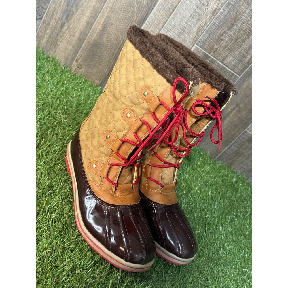 Avon Cushion Walk Women's Rain Boots Size 9 Quilted Duck Boots Faux Fur Lined